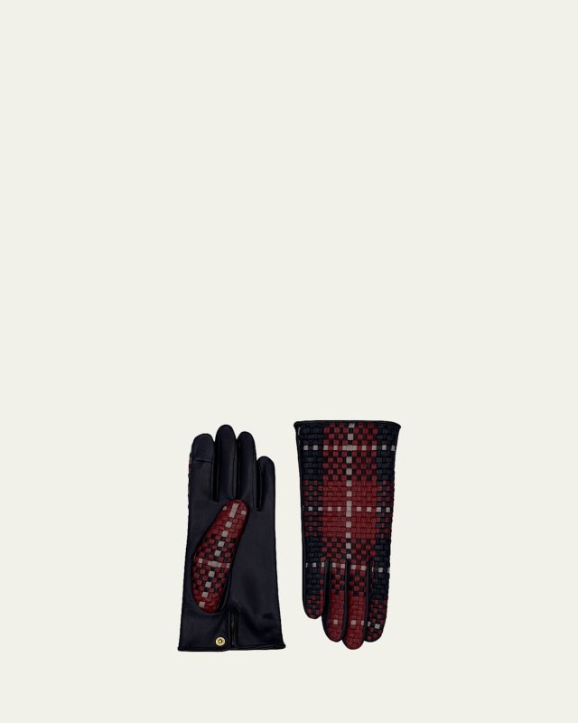 Two-Toned Lambskin Leather Gloves